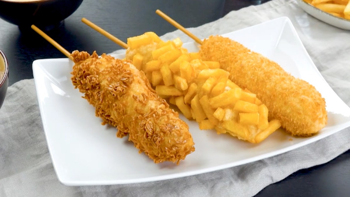 ¡Deliciosa comida rápida coreana! 3 recetas de corn dog